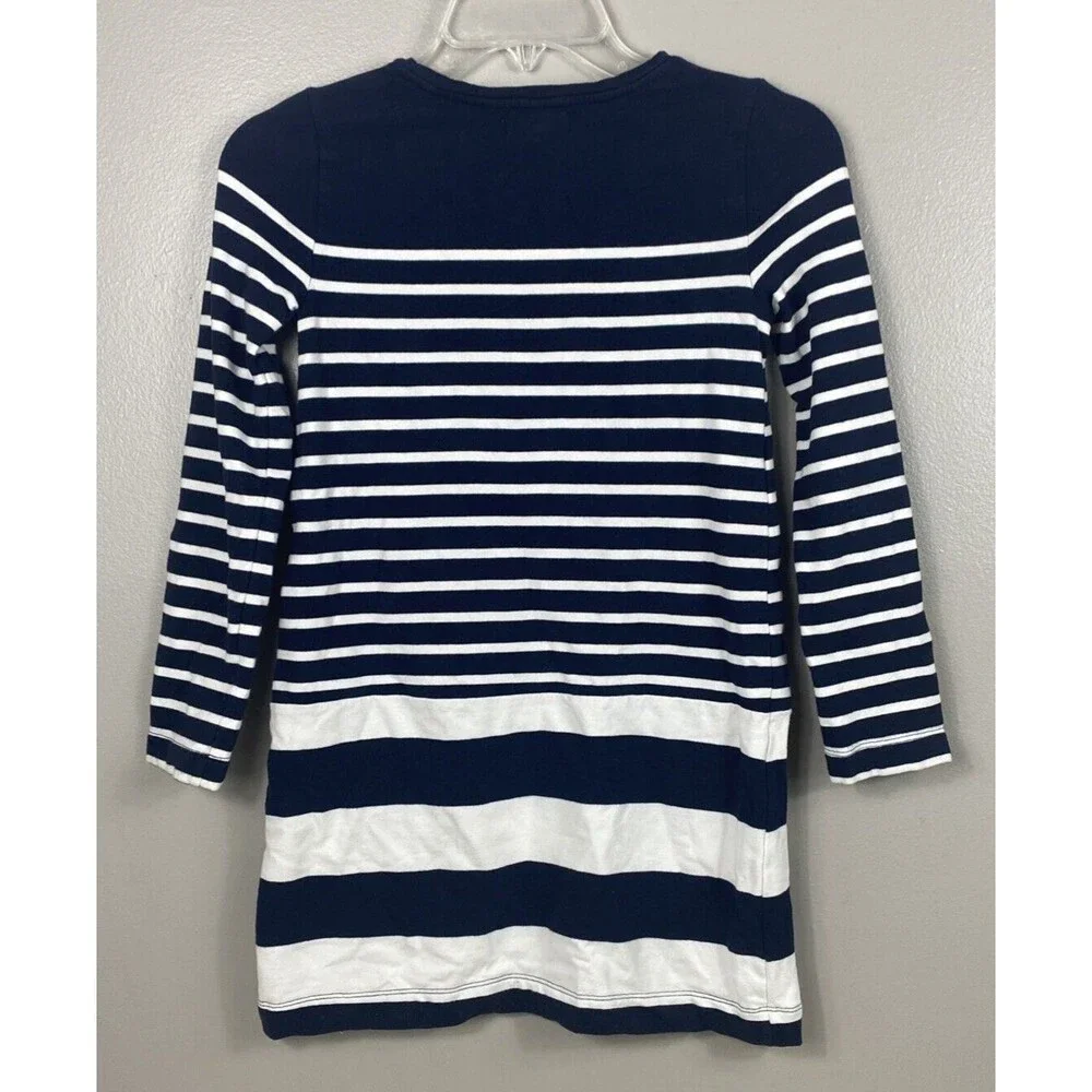 GAP Disney Minnie Mouse Girl's Kids Navy Blue and White Striped Dress L 10